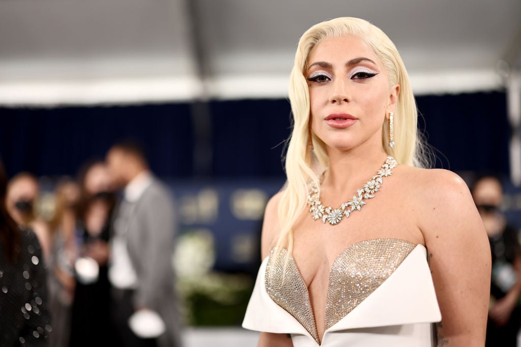 SANTA MONICA, CALIFORNIA - FEBRUARY 27: Lady Gaga attends the 28th Screen Actors Guild Awards at Barker Hangar on February 27, 2022 in Santa Monica, California. 1184550