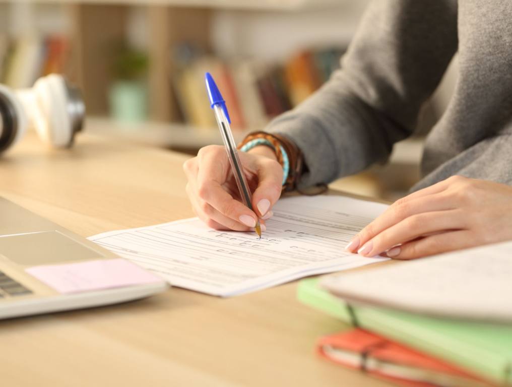 A man writing