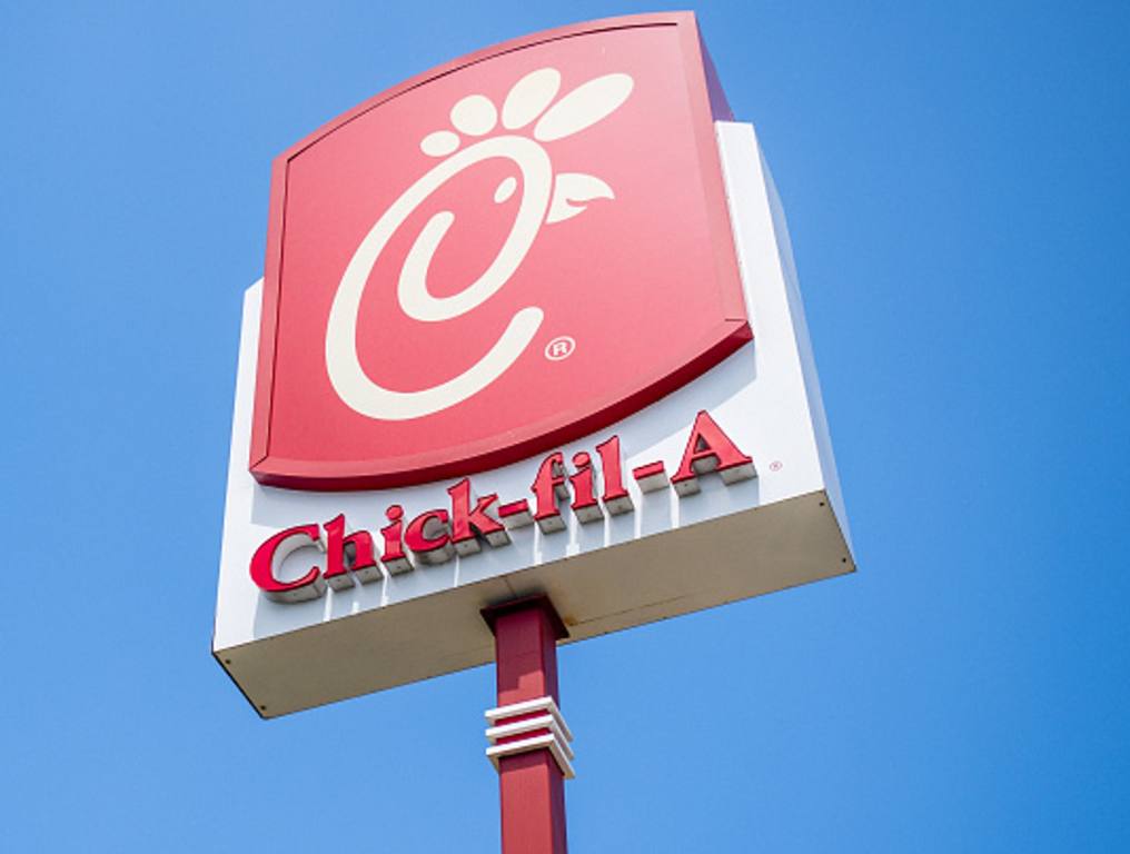 A Chick-fil-A restaurant sign