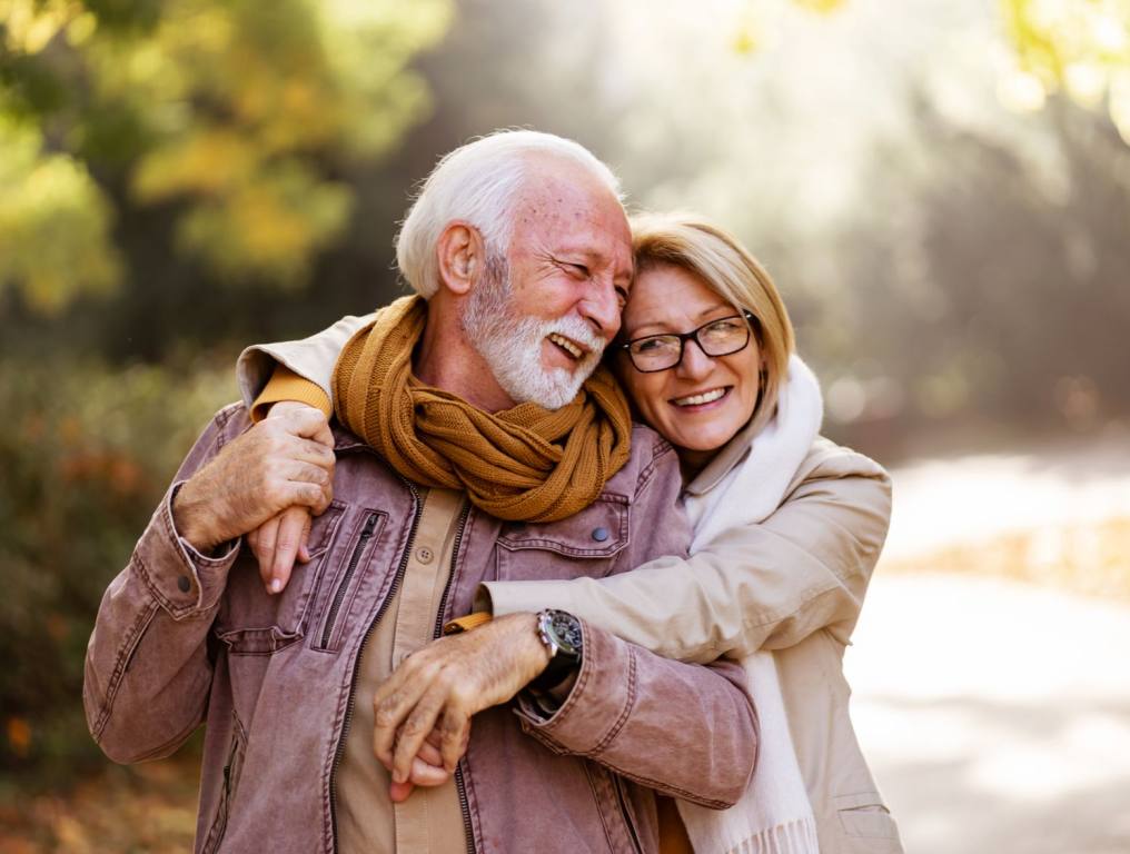 Older couple happy.