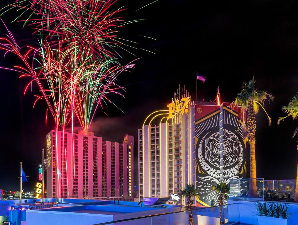 Fireworks at The Plaza Las Vegas