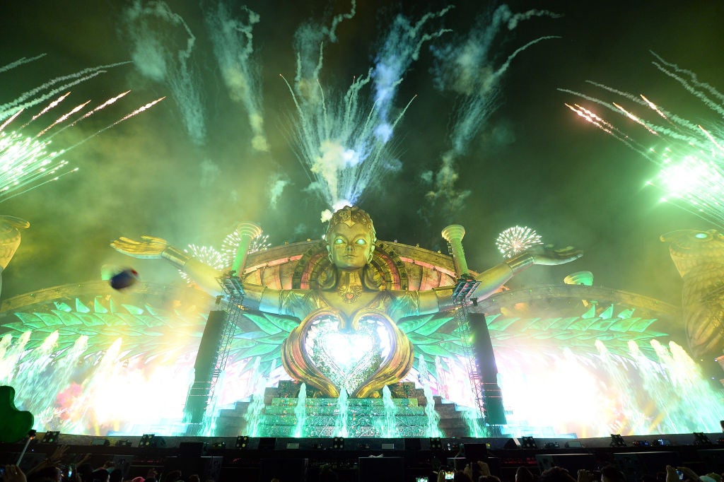 A general view shows the 21st annual Electric Daisy Carnival at Las Vegas Motor Speedway on June 18, 2017 in Las Vegas, Nevada.