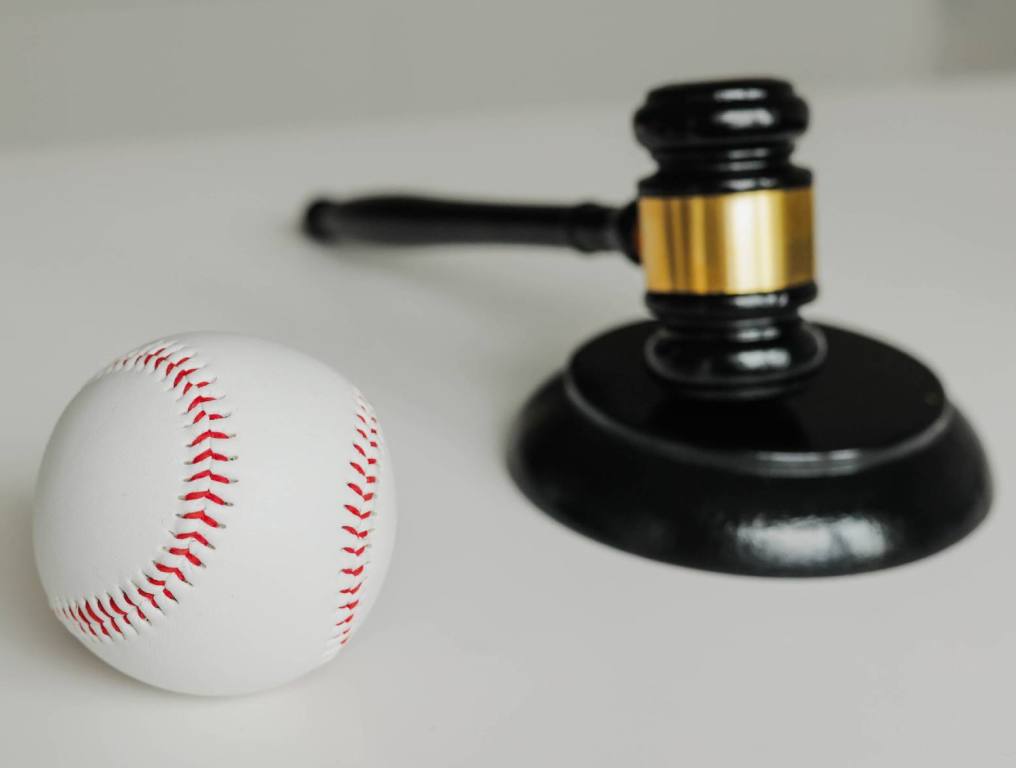 las vegas a's stadium funding ballot measure baseball with gavel illustration