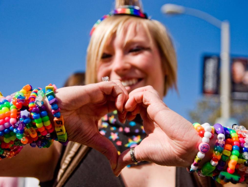 girl with bracelets stacked on her wrist