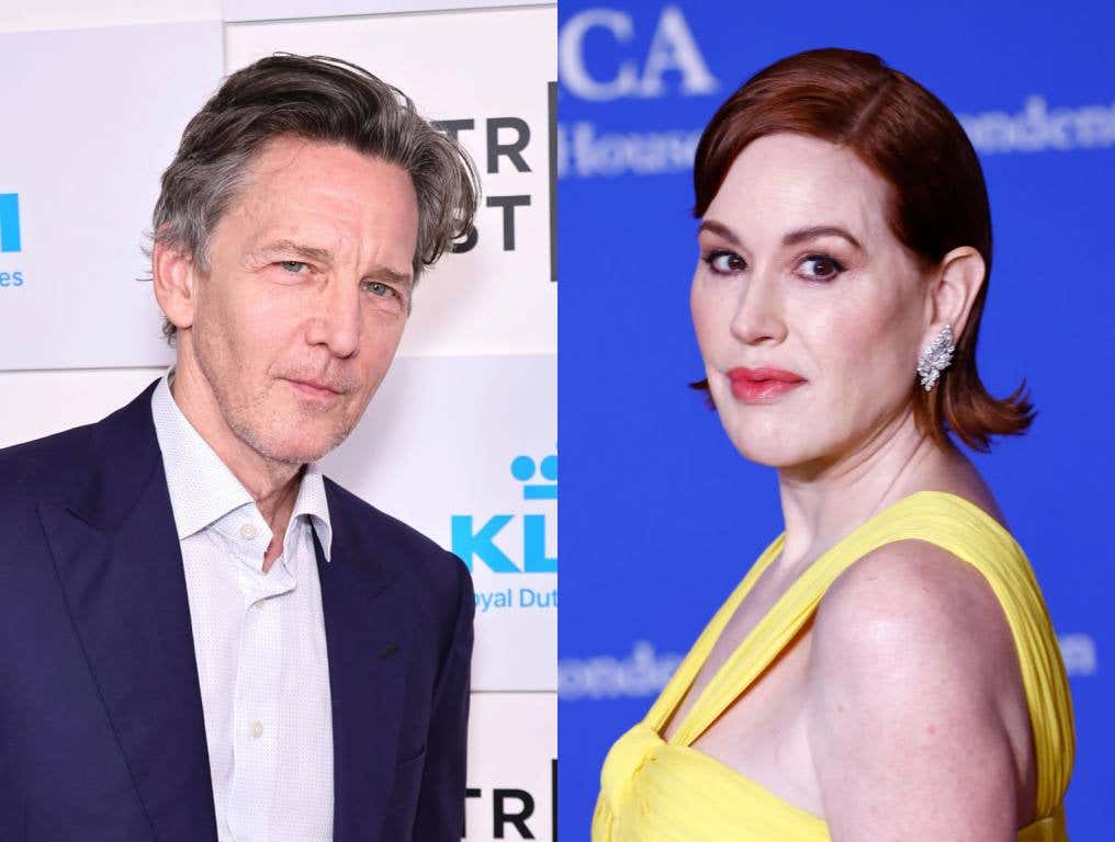 Andrew McCarthy attends the "BRATS" premiere during the 2024 Tribeca Festival at BMCC Theater on June 07, 2024 in New York City; Molly Ringwald attends the 2024 White House Correspondents' Dinner at The Washington Hilton on April 27, 2024 in Washington, DC.