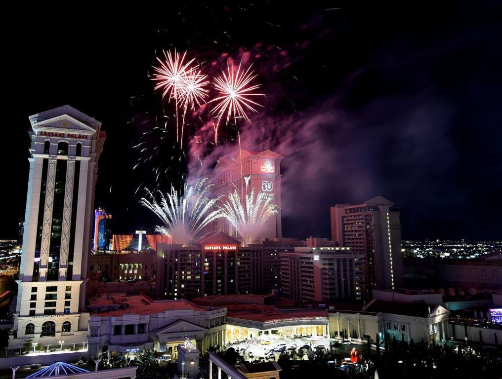 The Las Vegas Strip with Fireworks