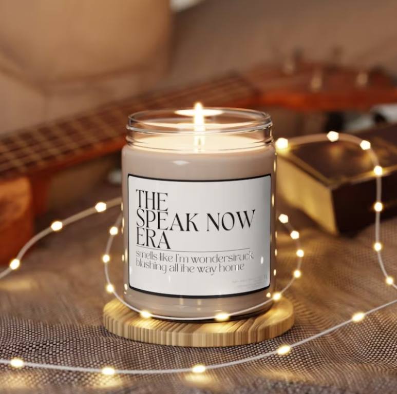 the speak now era taylor swift inspired candle