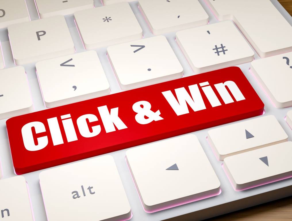 Click and win on a computer.