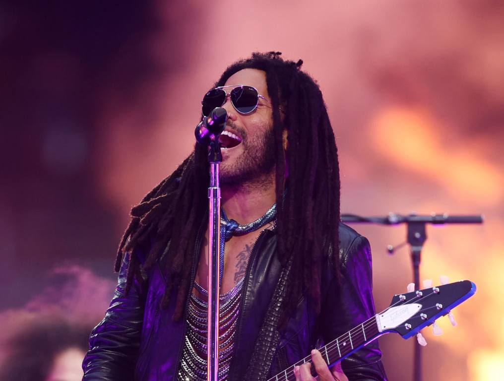 Lenny Kravitz performs prior to the UEFA Champions League 2023/24 Final match between Borussia Dortmund and Real Madrid CF at Wembley Stadium on June 01, 2024 in London, England.