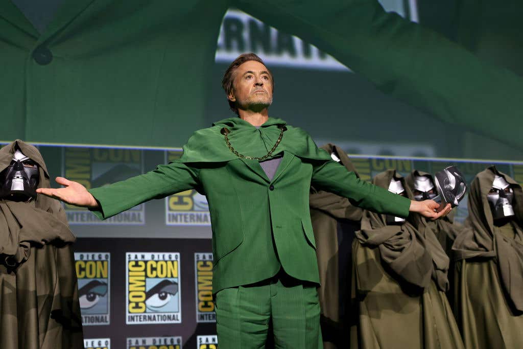 Robert Downey Jr. dressed as Dr. Doom (sort of).