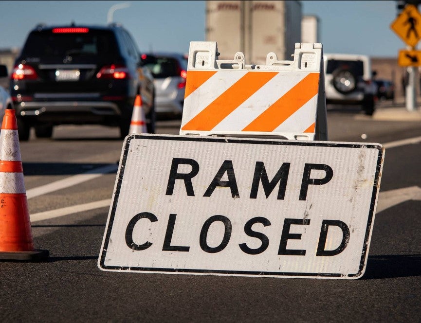 Ramp closed sign