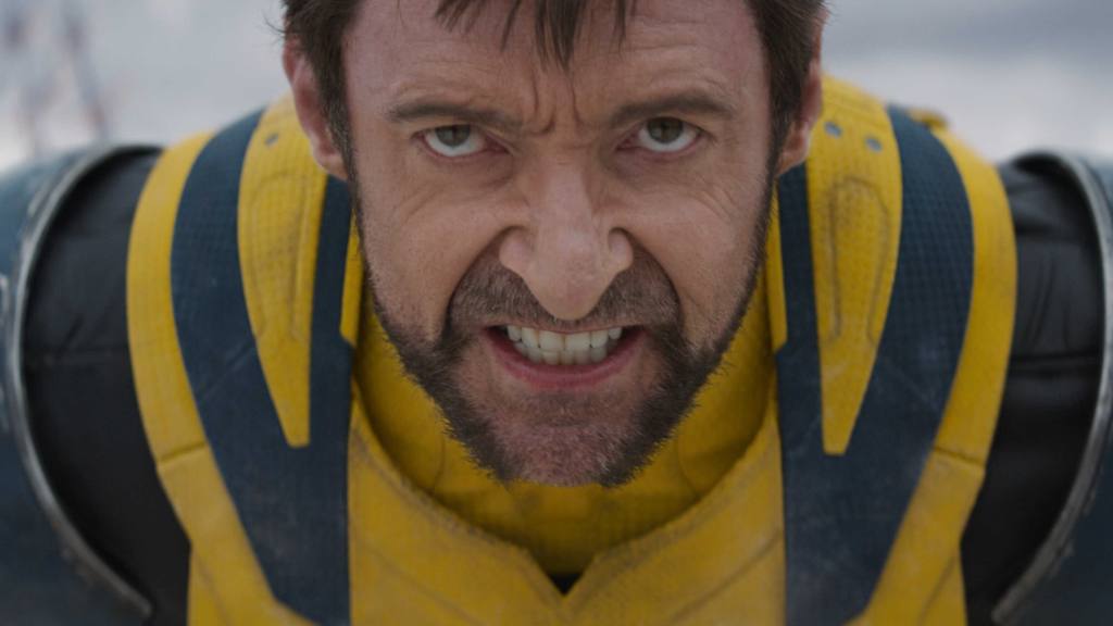 close up of Hugh Jackman's face as Logan in Deadpool & Wolverine