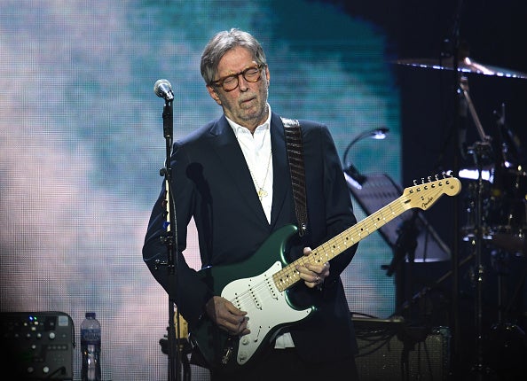 Eric Clapton performs on stage during Music For The Marsden 2020 at The O2 Arena on March 03, 2020 in London, England.