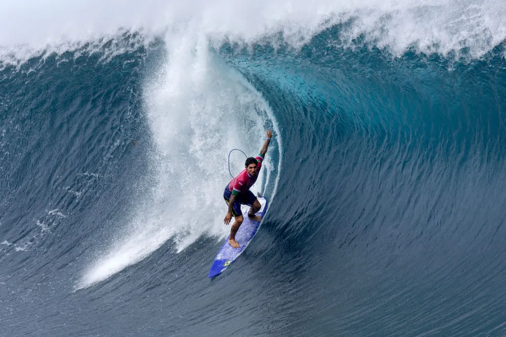 Gabriel Medina of Brazil rides a wave during round three of surfing on day three of the Olympic Games Paris 2024. I'm going to catch you up on the the most viral moments from the Olympics this year.