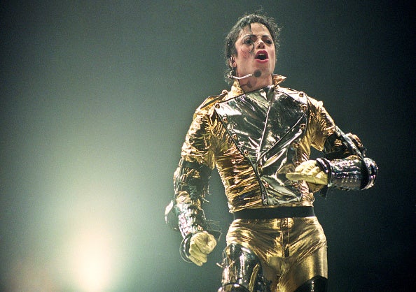 Michael Jackson performs on stage during is "HIStory" world tour concert at Ericsson Stadium November 10, 1996 in Auckland, New Zealand.