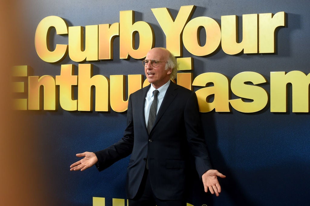 Larry David on the red carpet for Curb Your Enthusiasm. Are These The 5 Funniest Sitcom Characters Of All-Time?