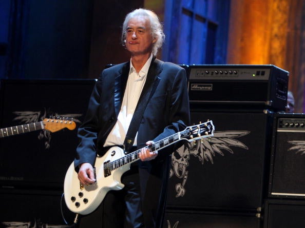 Jimmy Page performs onstage during the 24th Annual Rock and Roll Hall of Fame Induction Ceremony at Public Hall on April 4, 2009 in Cleveland, Ohio.