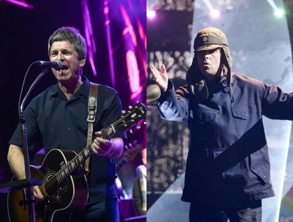 Noel Gallagher's High Flying Birds perform an intimate performance in association with Absolute Radio at O2 Academy Bournemouth on July 31, 2023 in Bournemouth, England; Liam Gallagher performs onstage during The BRIT Awards 2022 at The O2 Arena on February 08, 2022 in London, England.