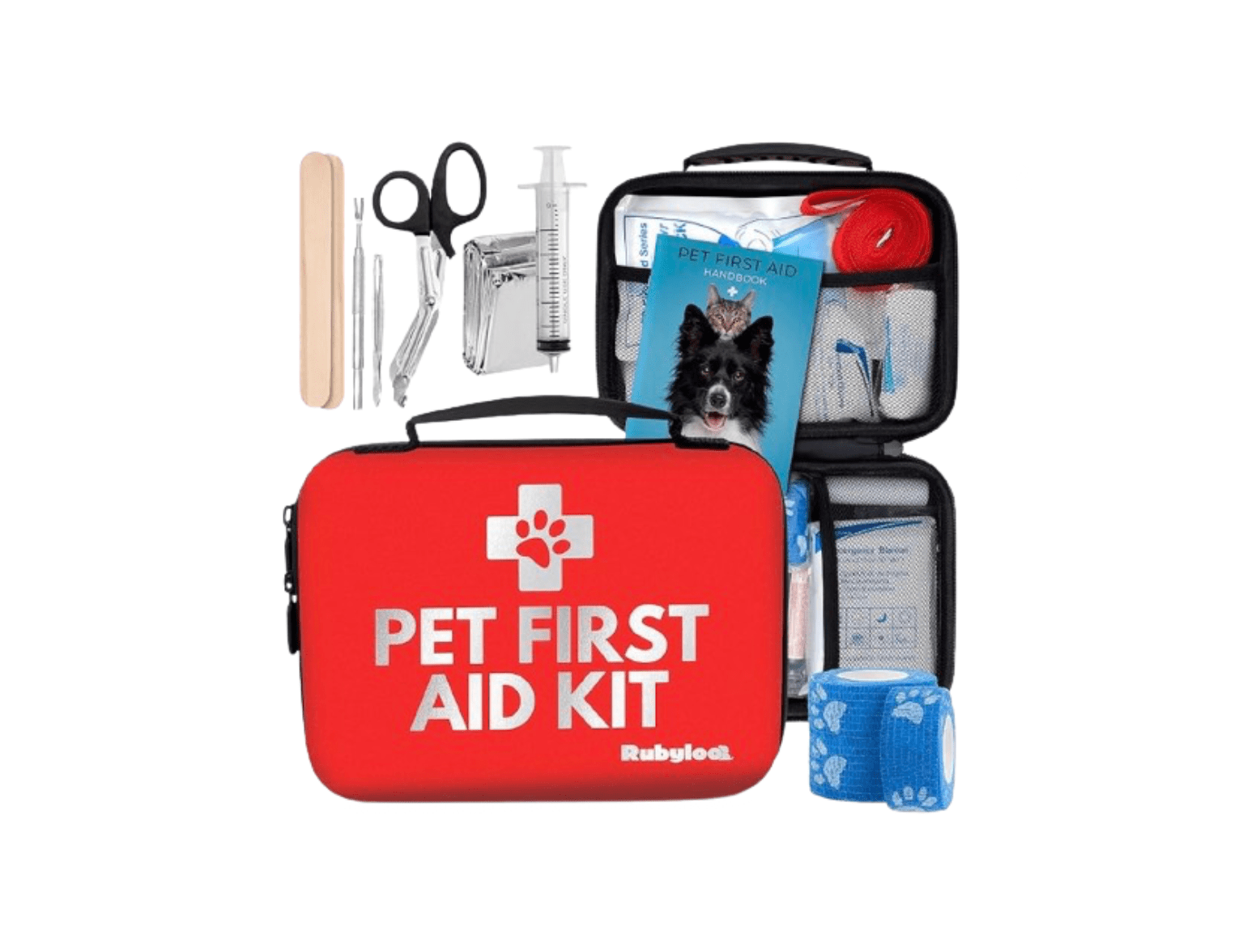 pet first aid kit with all the travel essentials for pets