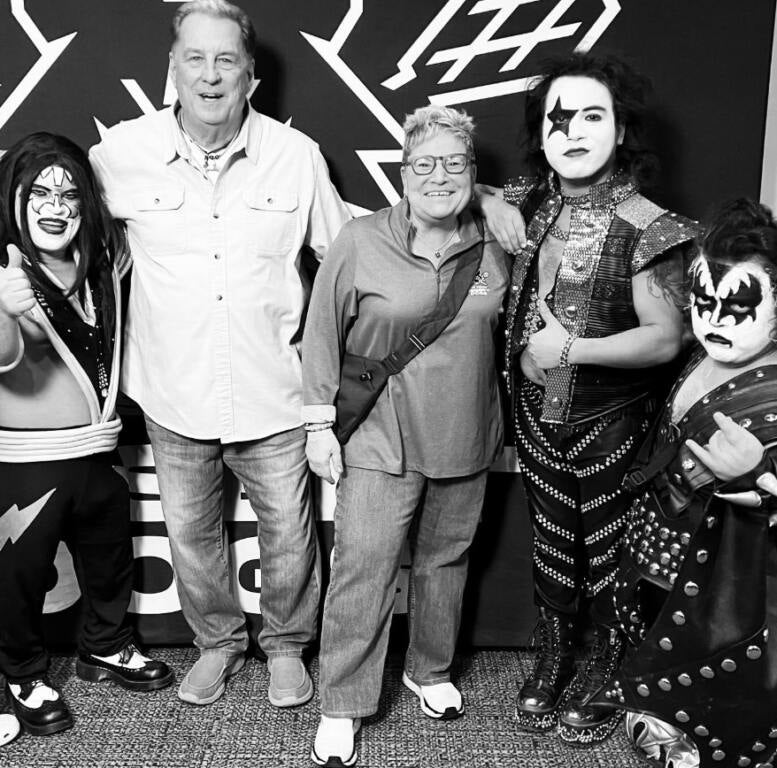 Mike and Carla with the band Mini Kiss 