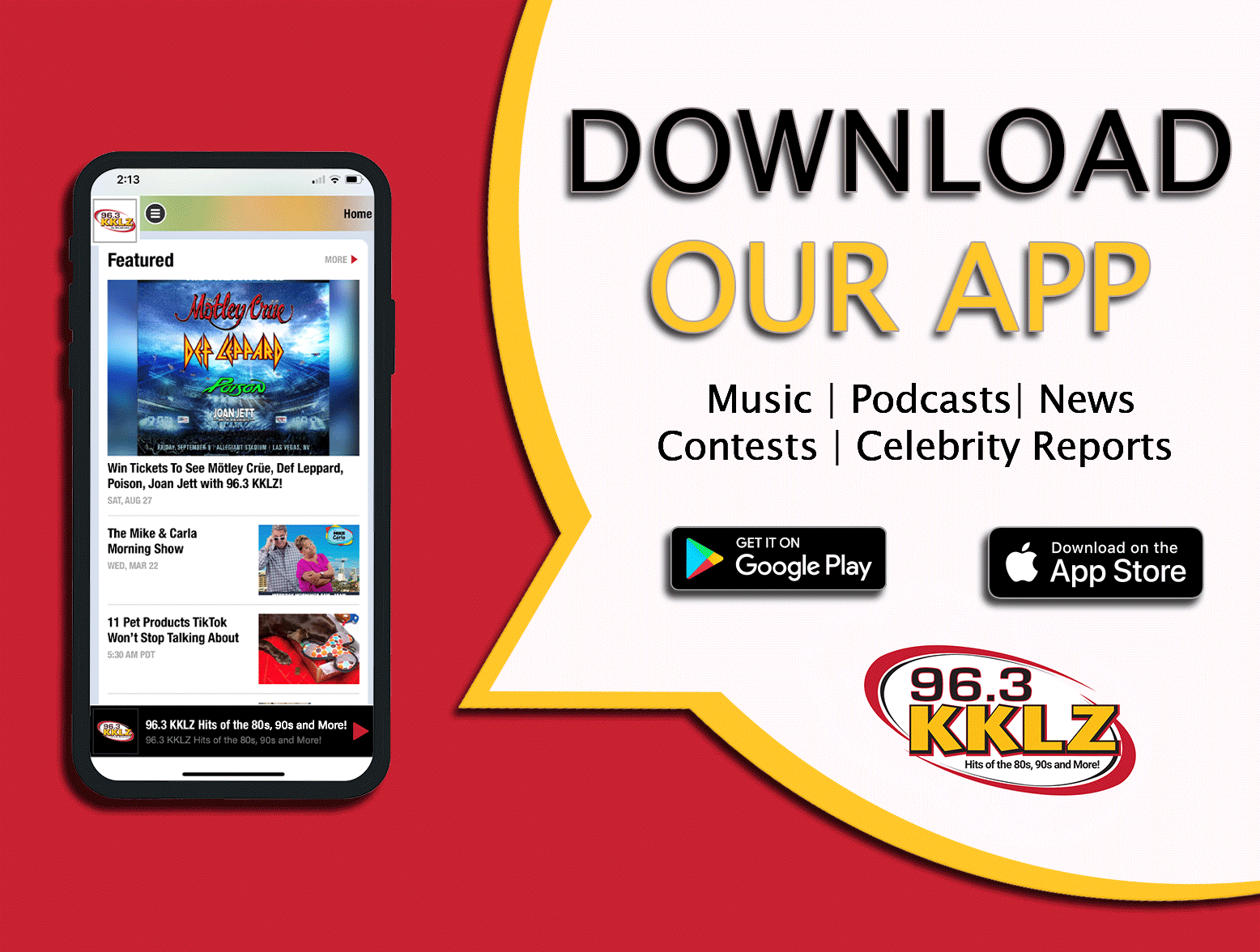 Download The Free, Exclusive 96.3 KKLZ App